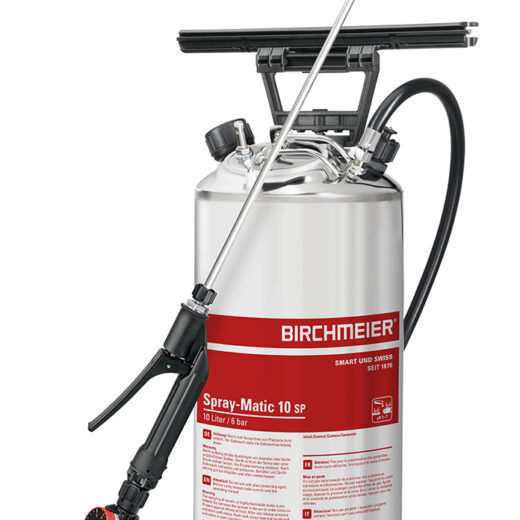 Pulvérisateur Birchmeier Spray-Matic 10 SP de 10 L avec pompe à main, raccord à air comprimé, lance et flexible