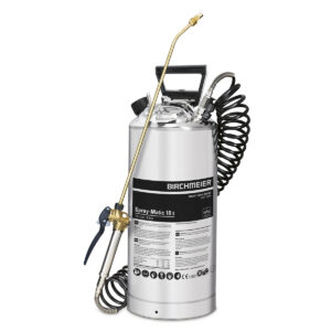 Pulvérisateur Birchmeier Spray-Matic 10 S de 10 L avec raccord à air comprimé, lance en laiton et flexible spiralé