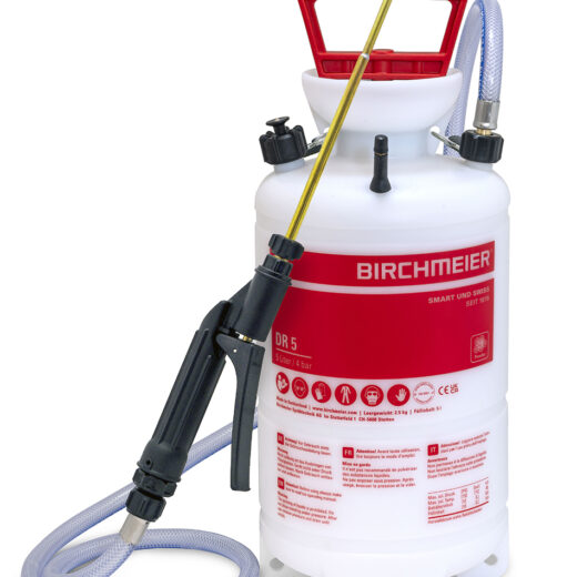 Poudreuse Birchmeier DR 5 avec pompe manuelle, flexible, tube et bretelle