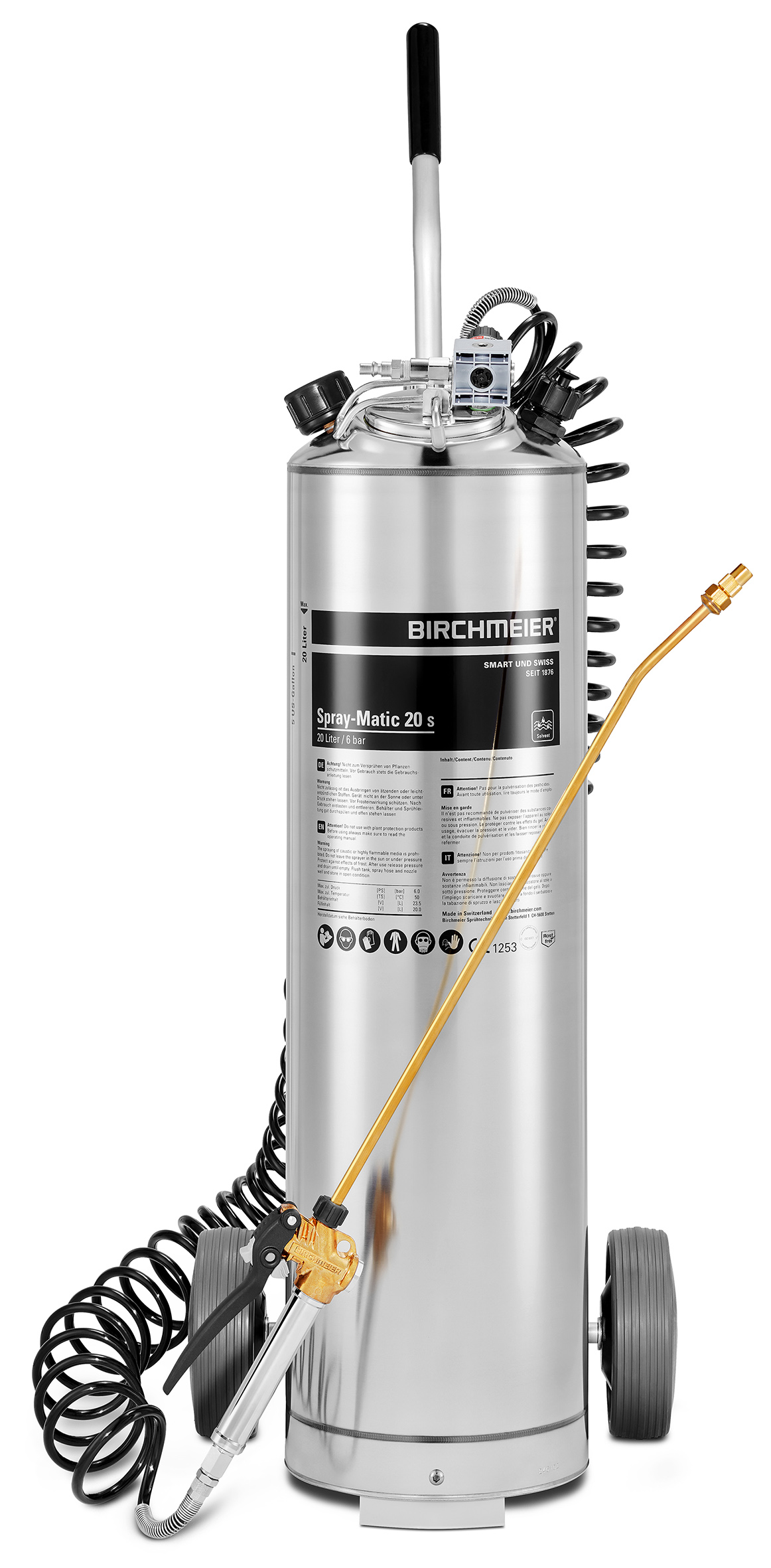 Birchmeier Spray-Matic 20 S, pulvérisateur inox 20 L avec réducteur de pression
