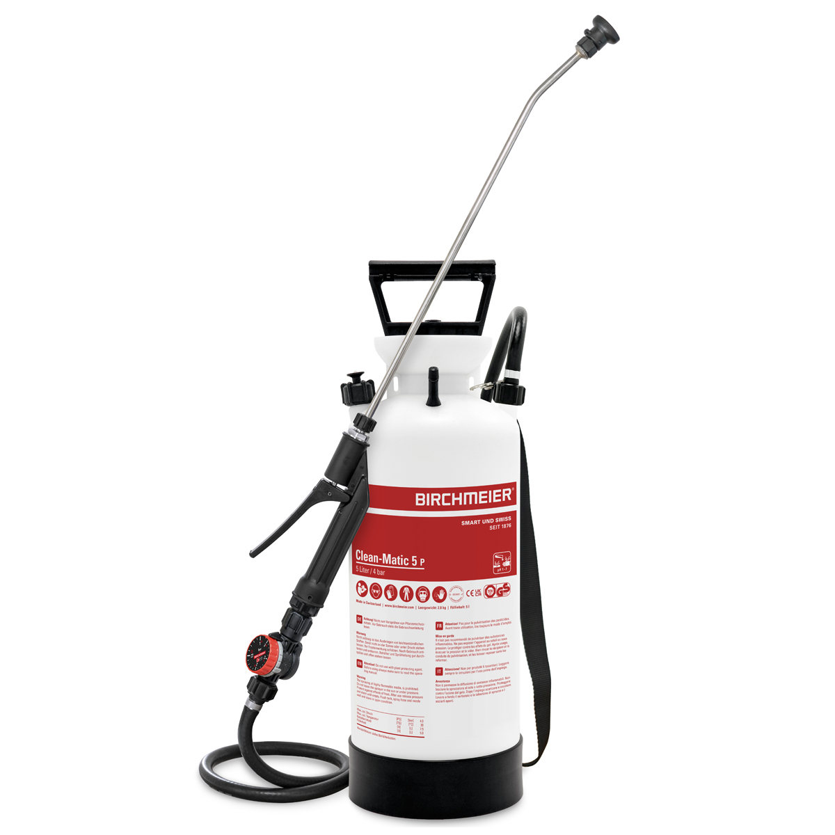 Pulvérisateur Birchmeier Clean-Matic 5 P avec lance inox et régulateur PR 3