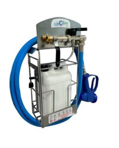 Centrale d’hygiène GEPRO ELIT CLEAN pour un produit, avec coffret inox, tuyau bleu et pistolet