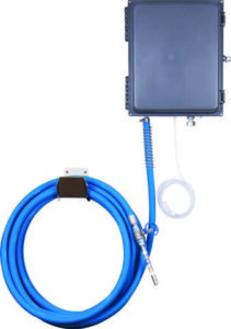 Poste mural mousse 900.WC avec flexible bleu