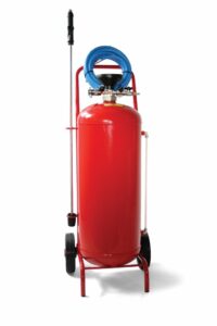Canon à mousse GEPRO Foam-Matic à cuve rouge en acier peint sur roues