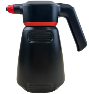 Pulvérisateur à mousse portatif noir et rouge avec poignée intégrée